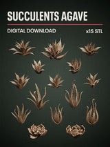 Digital Download - Succulents Agave STL - Epic Basing