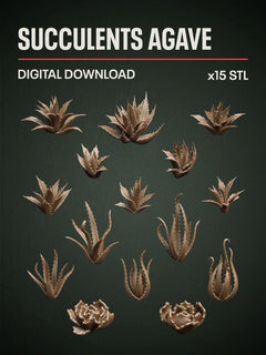 Digital Download - Succulents Agave STL - Epic Basing
