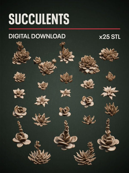 Digital Download - Succulents STL - Epic Basing