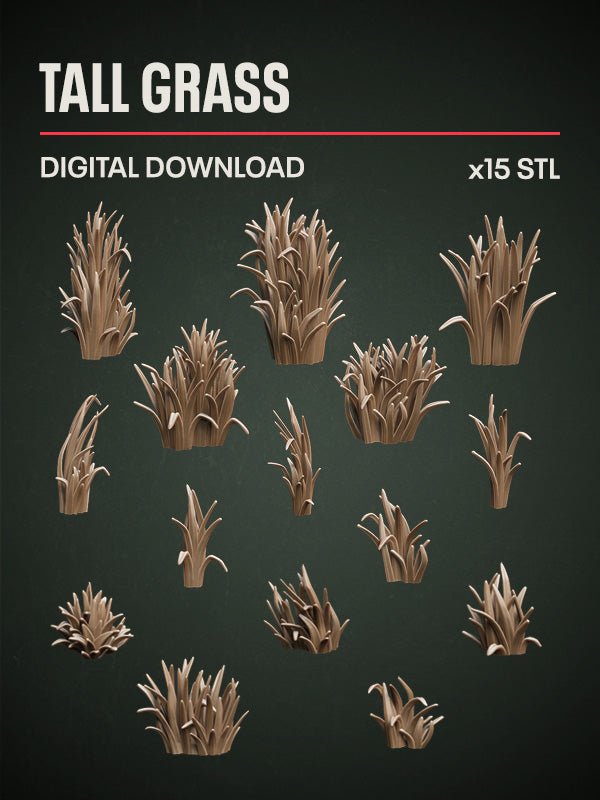Digital Download - Tall Grass Tufts STL - Epic Basing