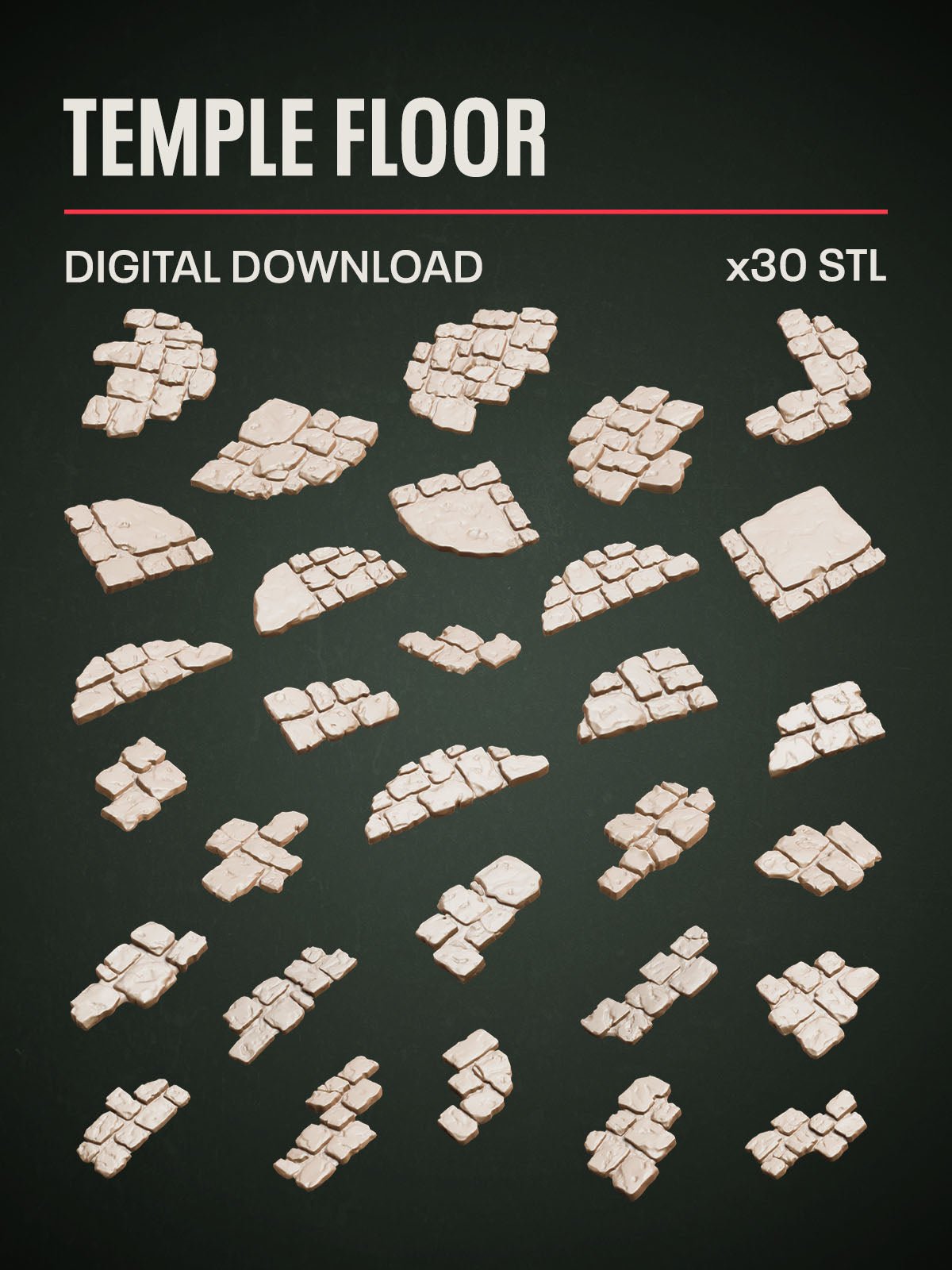 Digital Download - Temple Floor STL - Epic Basing