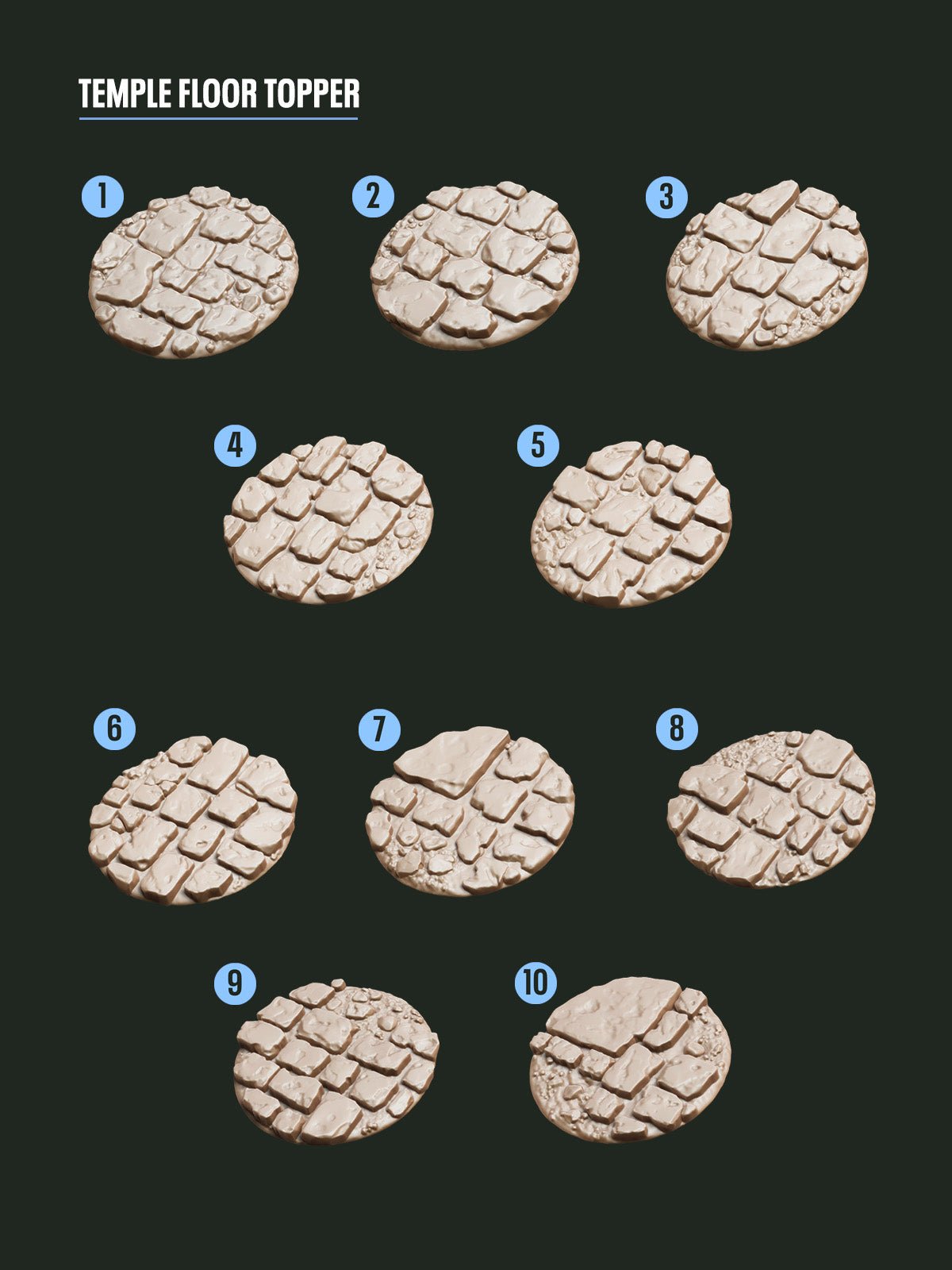 Digital Download - Temple Floor Toppers STL - Epic Basing