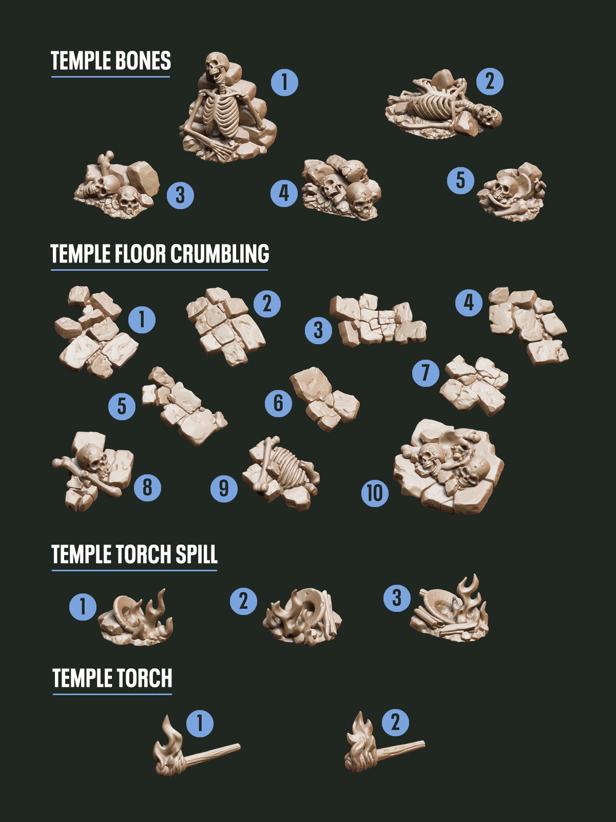 Digital Download - Temple Remains STL - Epic Basing