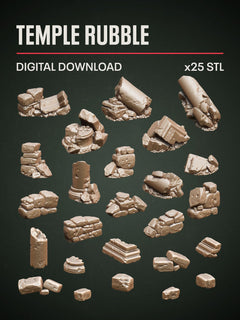 Digital Download - Temple Rubble STL - Epic Basing
