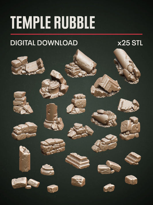 Digital Download - Temple Rubble STL - Epic Basing