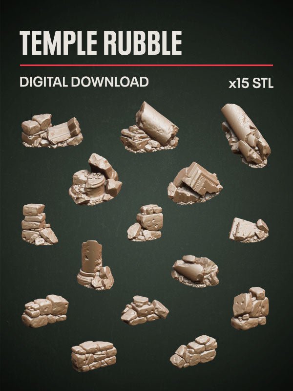 Digital Download - Temple Rubble STL - Epic Basing