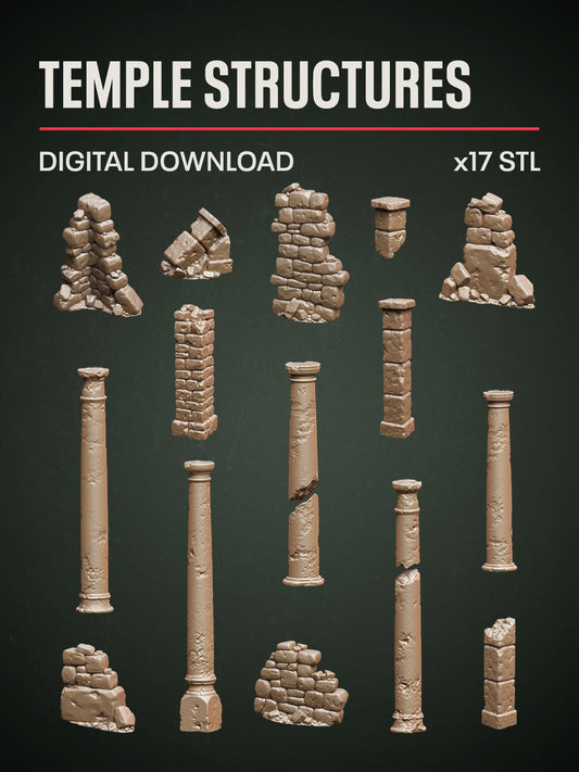 Digital Download - Temple Structures STL - Epic Basing