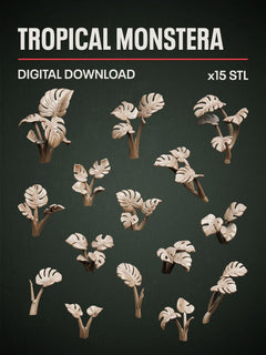 Digital Download - Tropical Monstera STL - Epic Basing