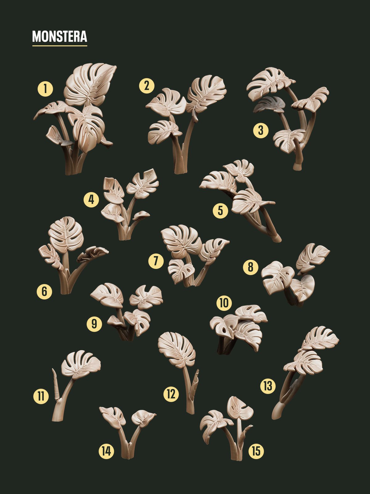 Digital Download - Tropical Monstera STL - Epic Basing