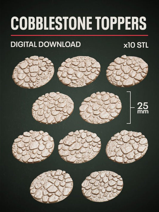 Digital Download - Village Cobblestone Toppers STL - Epic Basing