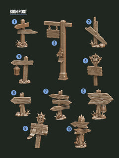Digital Download - Village Sign Posts STL - Epic Basing