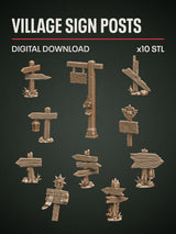 Digital Download - Village Sign Posts STL - Epic Basing