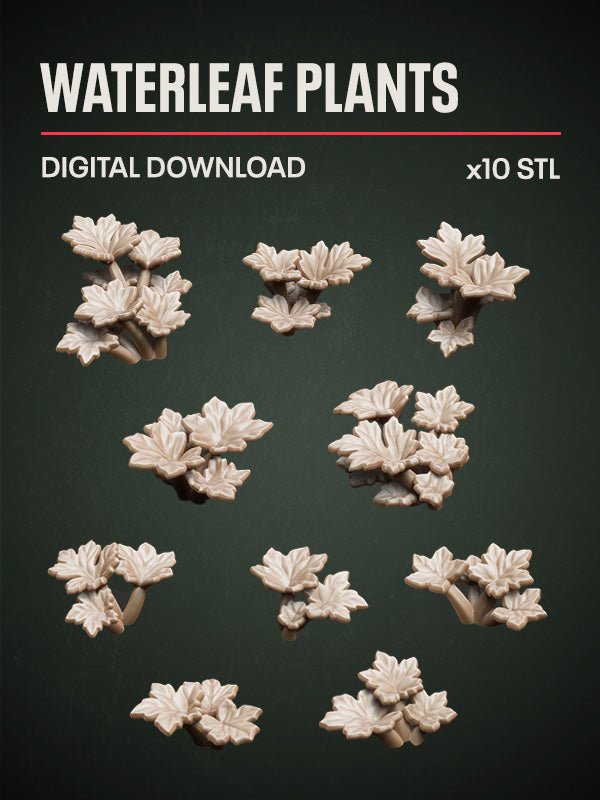 Digital Download - Waterleaf Plants STL - Epic Basing