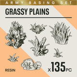 GRASSY PLAINS - Resin Miniature Basing Set (135pc) - Epic Basing