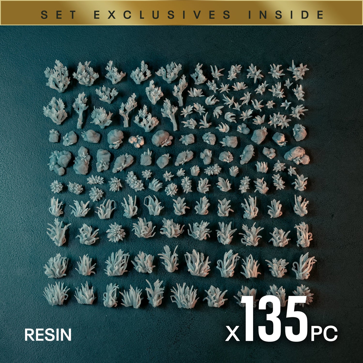 GRASSY PLAINS - Resin Miniature Basing Set (135pc) - Epic Basing