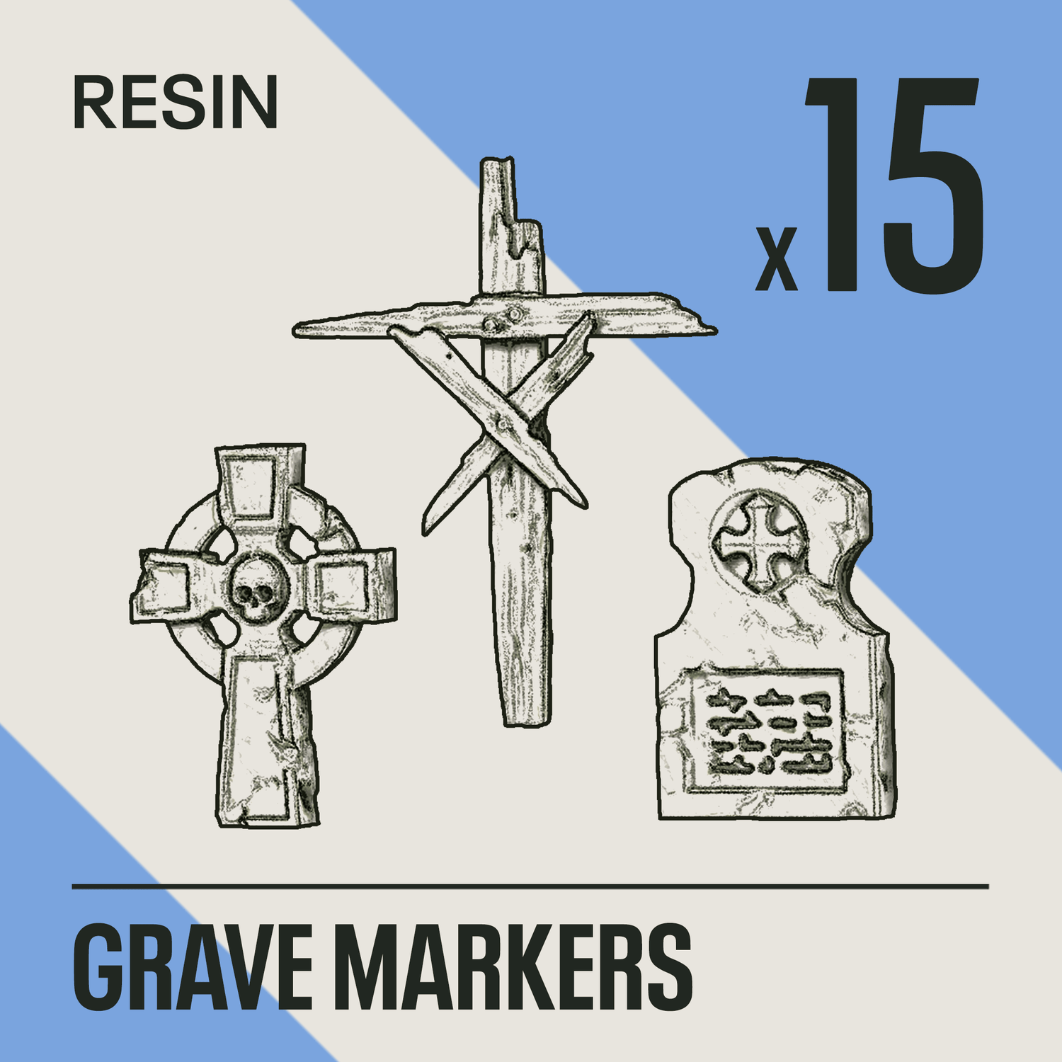 GRAVE MARKERS - Resin Basing Bits - Epic Basing
