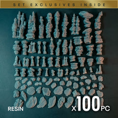 HOODOO VALLEY - Resin Miniature Basing Set (100pc) - Epic Basing