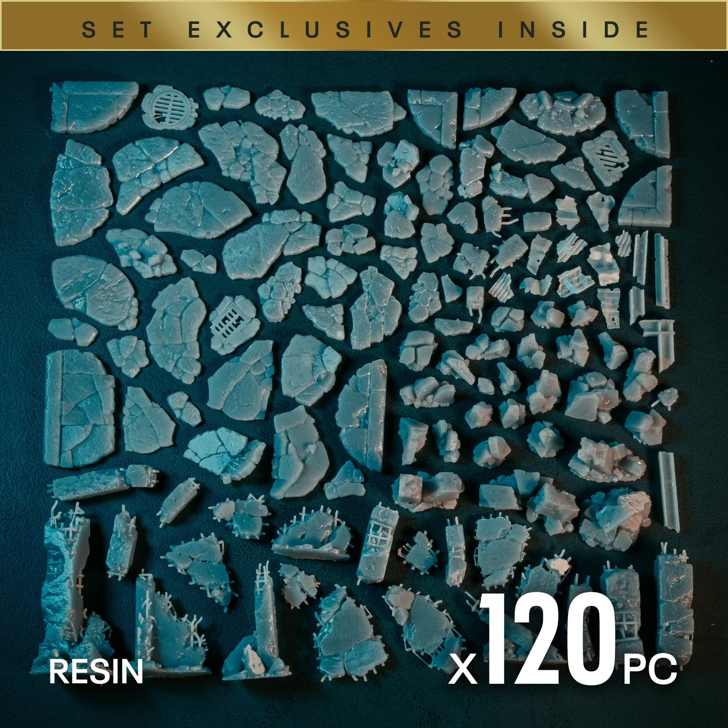 RUINED CITY - Resin Miniature Basing Set (120pc) - Epic Basing