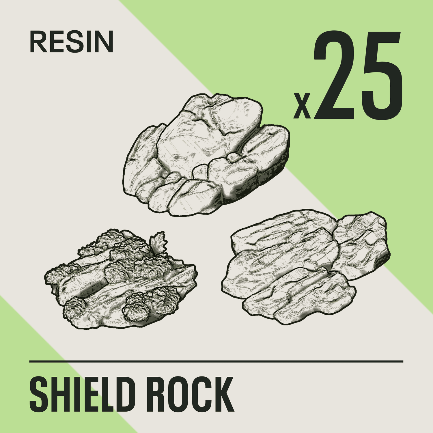 SHIELD ROCK - Resin Basing Bits - Epic Basing