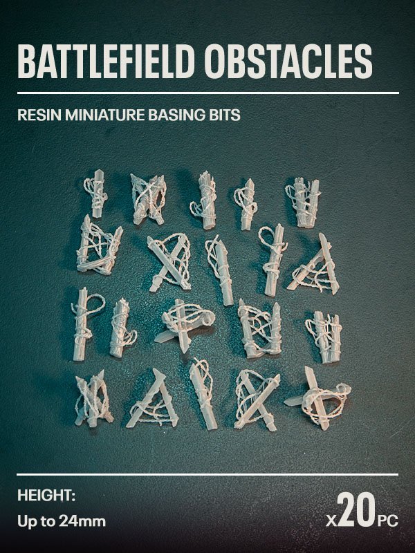 20x Resin Models - Battlefield Obstacles - Epic Basing