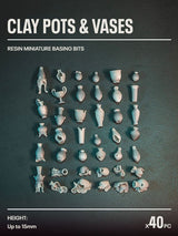 40x Resin Models - Clay Pots & Vases - Epic Basing