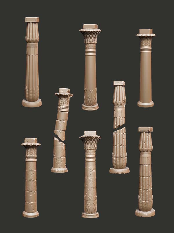 Ancient Columns - Digital STL Pack - Epic Basing