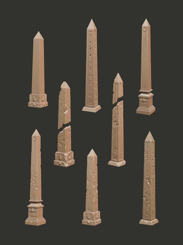 Ancient Obelisks - Digital STL Pack - Epic Basing