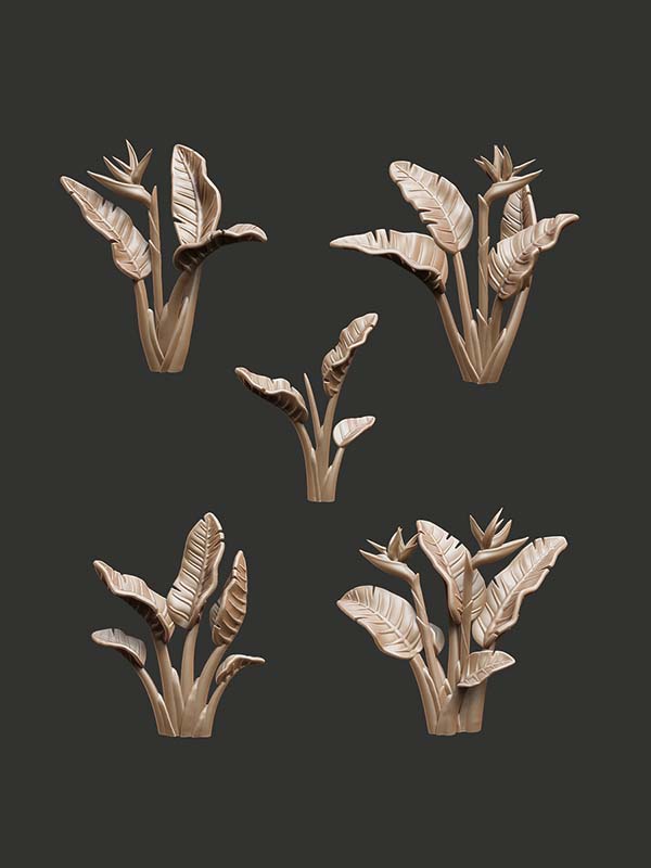 Bird of Paradise Strelitzia Plants - Digital STL Pack - Epic Basing