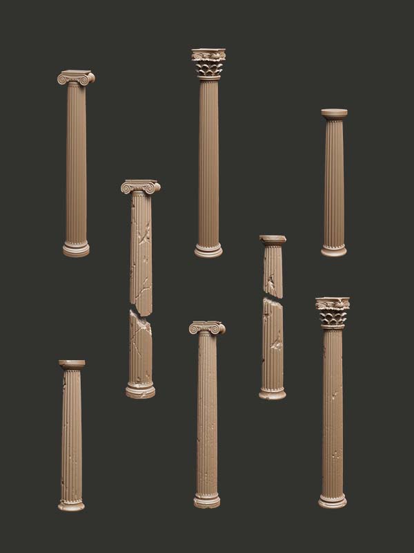 Classical Columns - Digital STL Pack - Epic Basing
