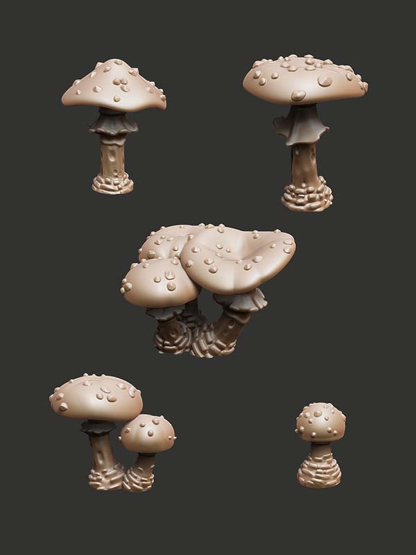 NEW Spotted Mushrooms - Digital STL Pack - Epic Basing