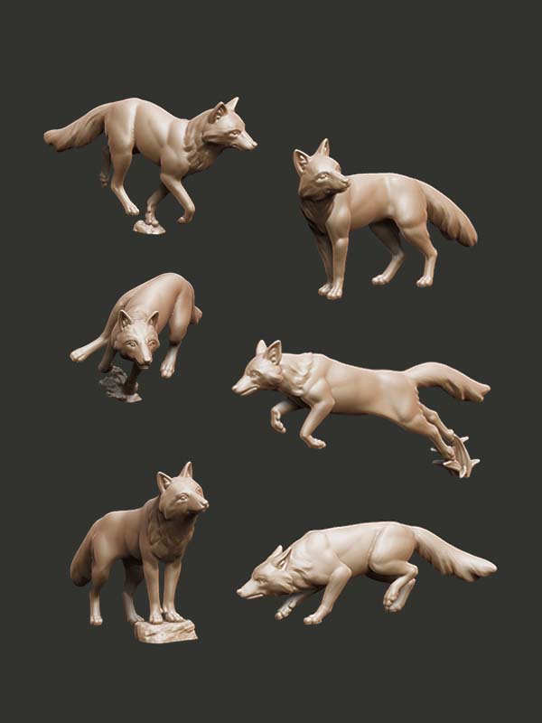 Red Foxes - Digital STL Pack - Epic Basing